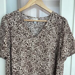 A New Day short dress - size L - leopard print